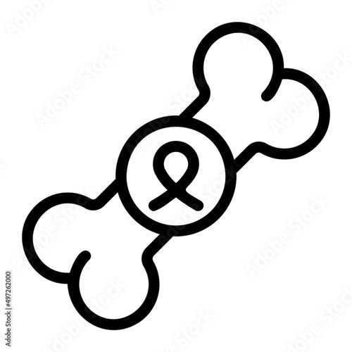 bone cancer line icon