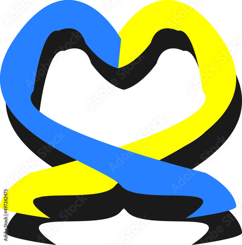 Ukraine Europe Flag heart