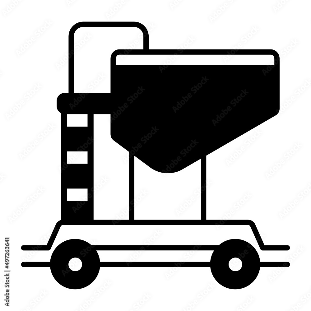 Seeder and fertilizer side view Vector Icon Design, Agricultural machinery Symbol, Industrial agriculture Vehicles Sign, Farming equipment Stock illustration, watering tank on wheels Concept, Seeder and fertilizer side view Vector Icon Design, Agricultural machinery Symbol, Industrial agriculture Vehicles Sign, Farming equipment Stock illustration, watering tank on wheels Concept,