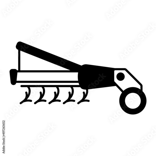 Dry field Tractor Paddy Vector Icon Design, Agricultural machinery Symbol, Industrial agriculture Vehicles Sign, Farming equipment Stock illustration, Rotary tiller machine Concept,