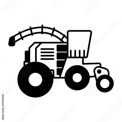 silage harvester Vector Icon Design, Agricultural machinery Symbol, Industrial agriculture Vehicles Sign, Farming equipment Stock illustration, Forage harvester Concept, 