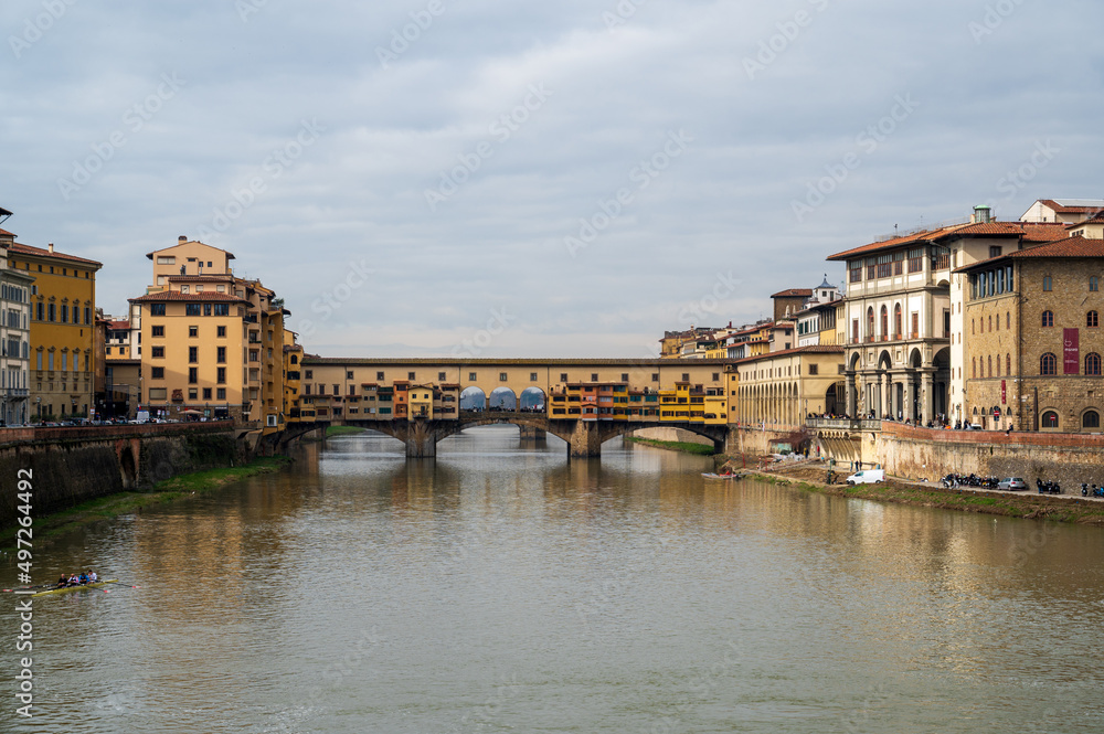 Bridge over the river in the old town of Florence