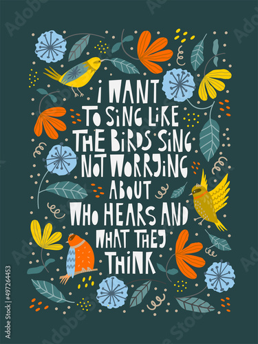 I want to sing  like the birds sing banner