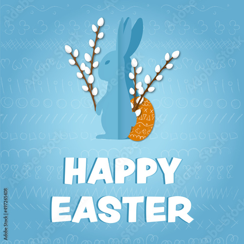 easter wielkanoc postcard bunny eggs 