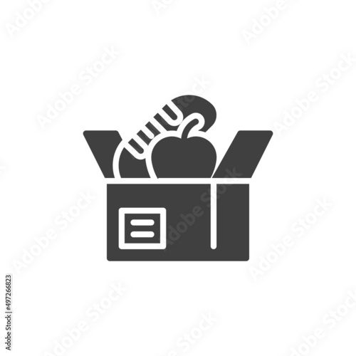 Food donation box vector icon