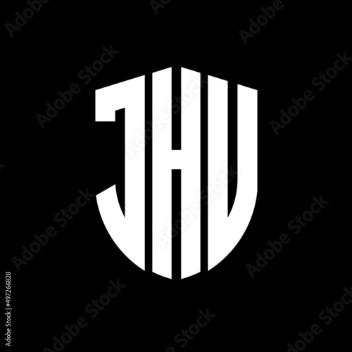 JHU letter logo design. JHU modern letter logo with black background. JHU creative  letter logo. simple and modern letter logo. vector logo modern alphabet font overlap style. Initial letters JHU   photo