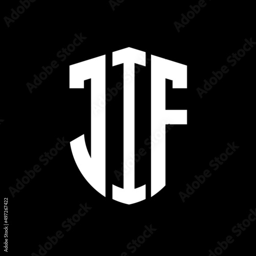 JIF letter logo design. JIF modern letter logo with black background. JIF creative  letter logo. simple and modern letter logo. vector logo modern alphabet font overlap style. Initial letters JIF  photo