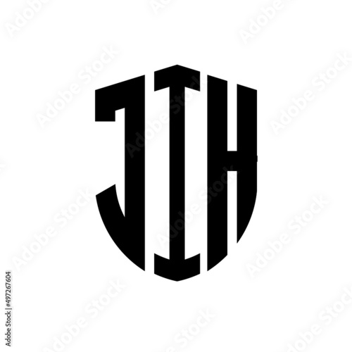 JIH letter logo design. JIH modern letter logo with black background. JIH creative  letter logo. simple and modern letter logo. vector logo modern alphabet font overlap style. Initial letters JIH  photo