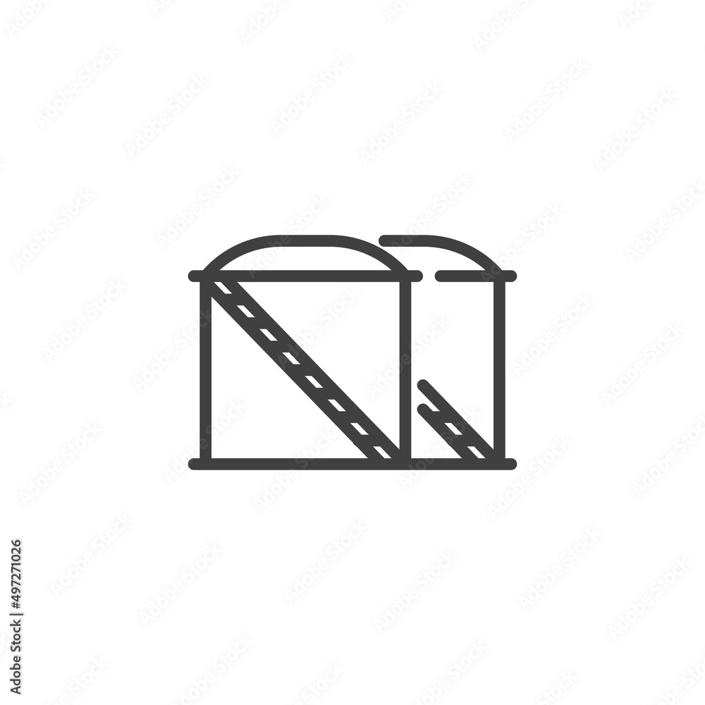 Oil storage tank line icon