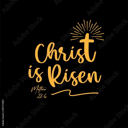Bible verse He has risen, vector illustration