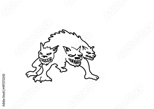 cerbere cerberus le chien à tros tete qui garde les enfers