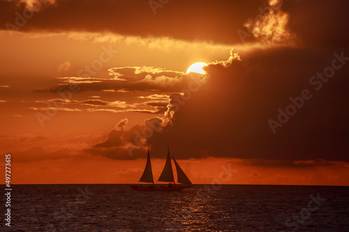 Beautiful view of the sea at sunset in Florida, Keywest photo