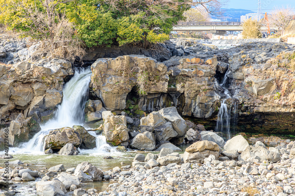 初春の鮎壺の滝 静岡県長泉町 Ayutsubo Falls in early spring. Shizuoka-ken Nagaizumi town. 初春の鮎壺の滝 静岡県長泉町 Ayutsubo Falls in early spring. Shizuoka-ken Nagaizumi town.