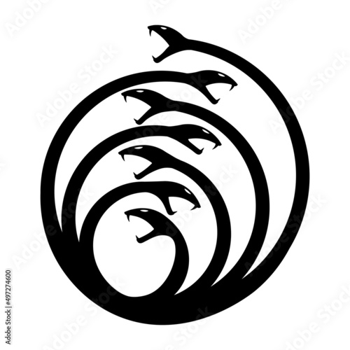 Seven Head Hydra symbol ouroboros style