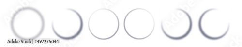 Realistic round shadow with soft edges. Gray round shadows isolated on transparent background.