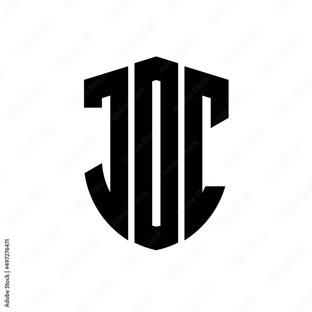 JOC letter logo design. JOC modern letter logo with black background