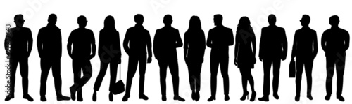 Wallpaper Mural crowd of people black silhouette, isolated vector Torontodigital.ca