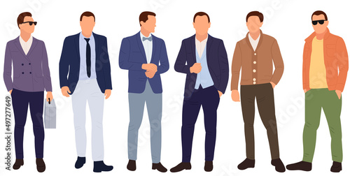 male businessmen flat design, isolated, vector