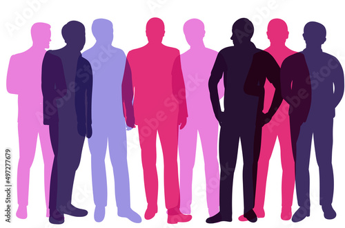 crowd of people silhouette  isolated vector