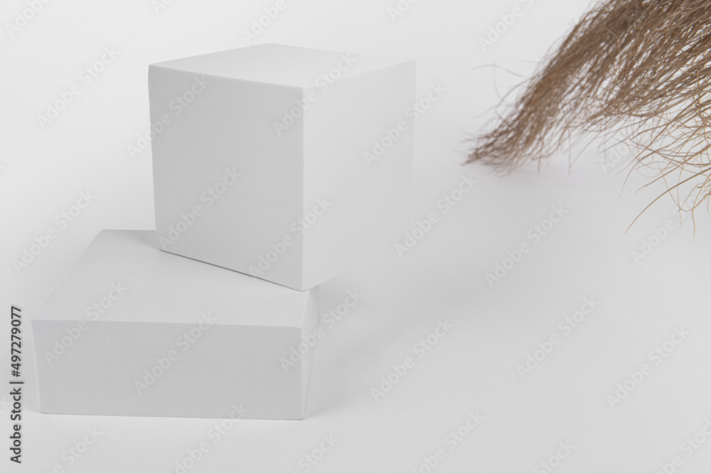 Białe pudełka do fotografii produktowej - obrazy, fototapety, plakaty 