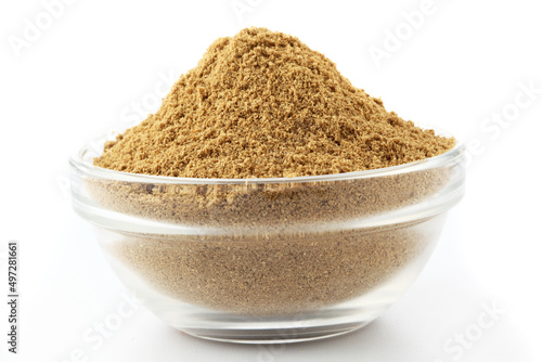 Fototapeta Naklejka Na Ścianę i Meble -  Indian Spices- Coriander Powder in glass bowl
