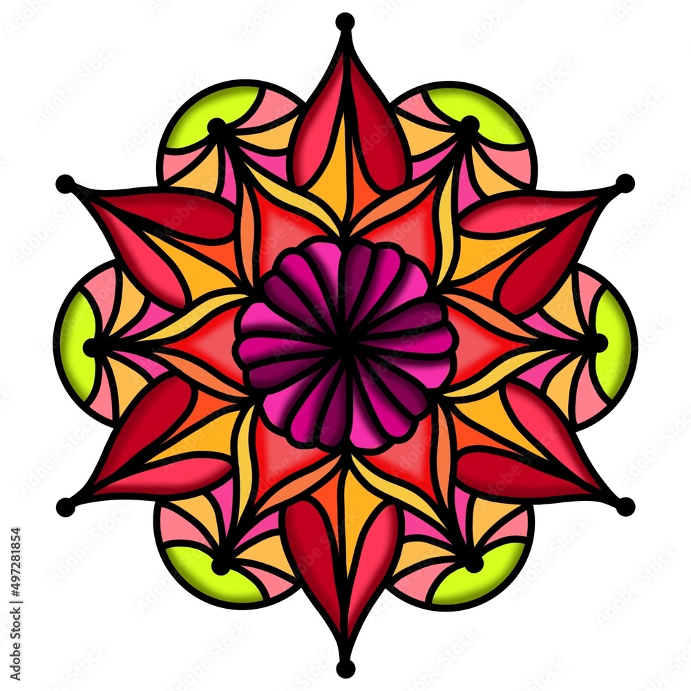 Mandala Flower Decorative Elements Vintage Oriental Pattern