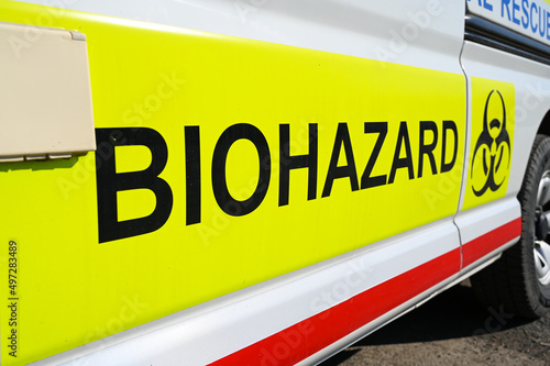 Biohazard symbol on the car. 