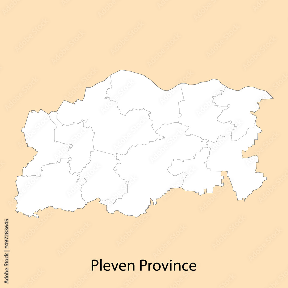 Obraz premium High Quality map of Pleven is a province of Bulgaria