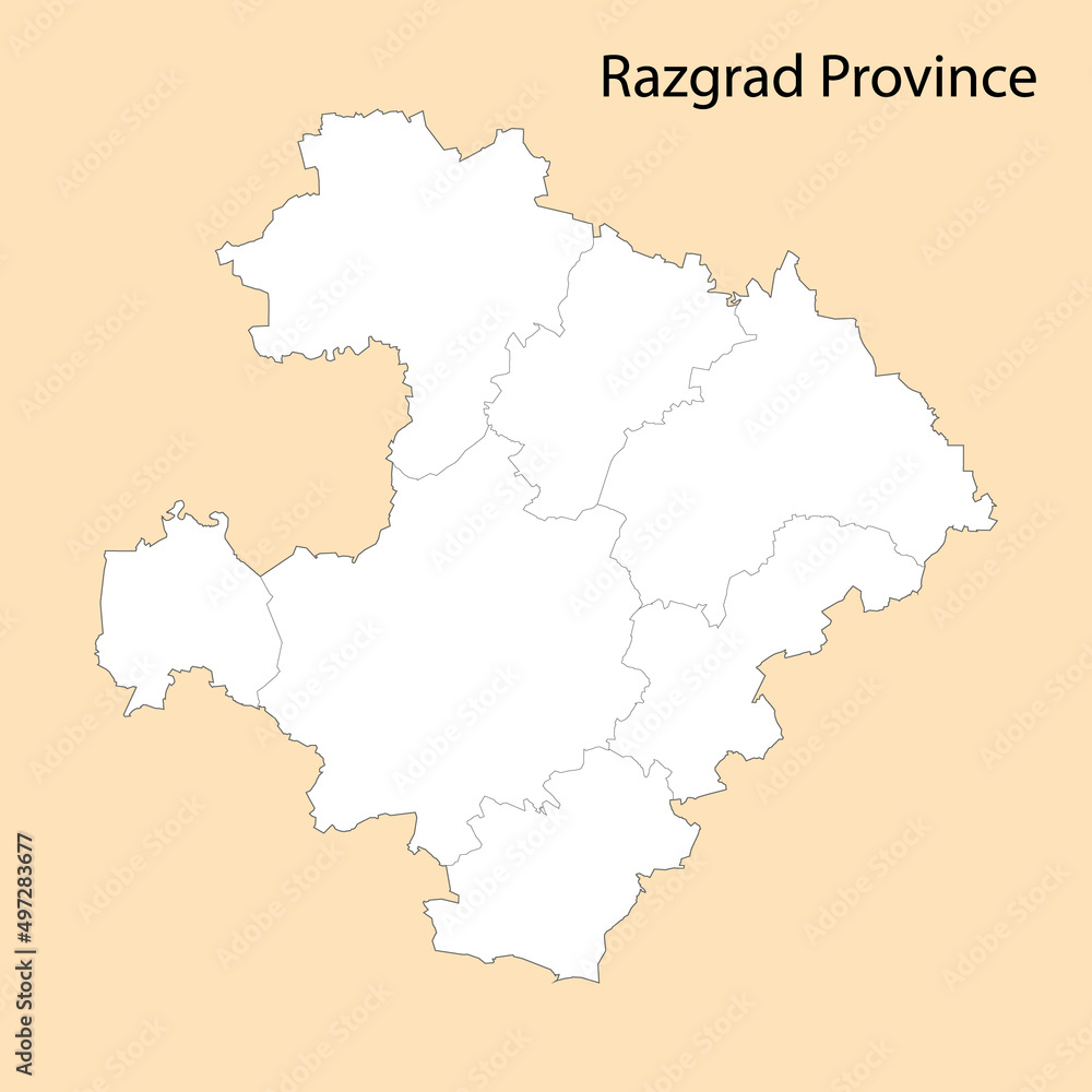 High Quality map of Razgrad is a province of Bulgaria