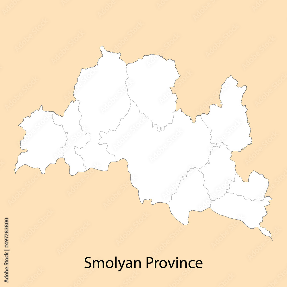 High Quality map of Smolyan is a province of Bulgaria