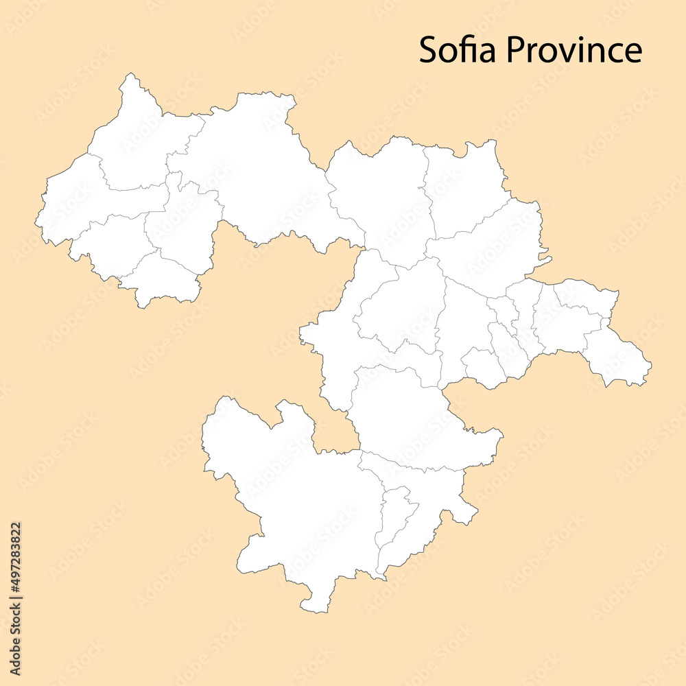 High Quality map of Sofia Province is a province of Bulgaria