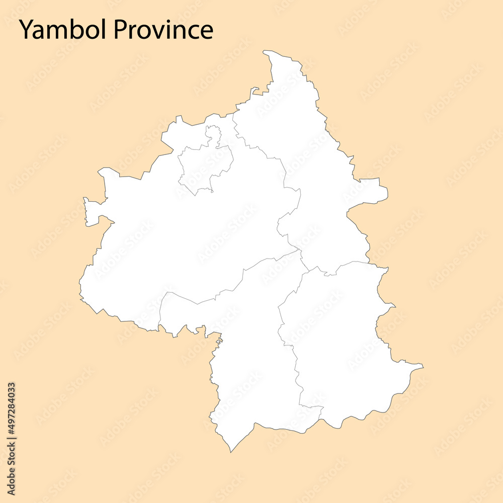 High Quality map of Yambol is a province of Bulgaria