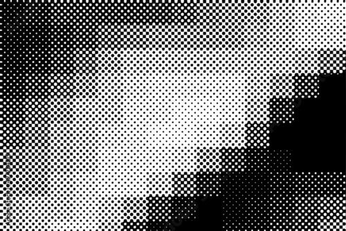 Vector halftone dots background, fading dot effect. Mosaic, diagonal structure, squares.