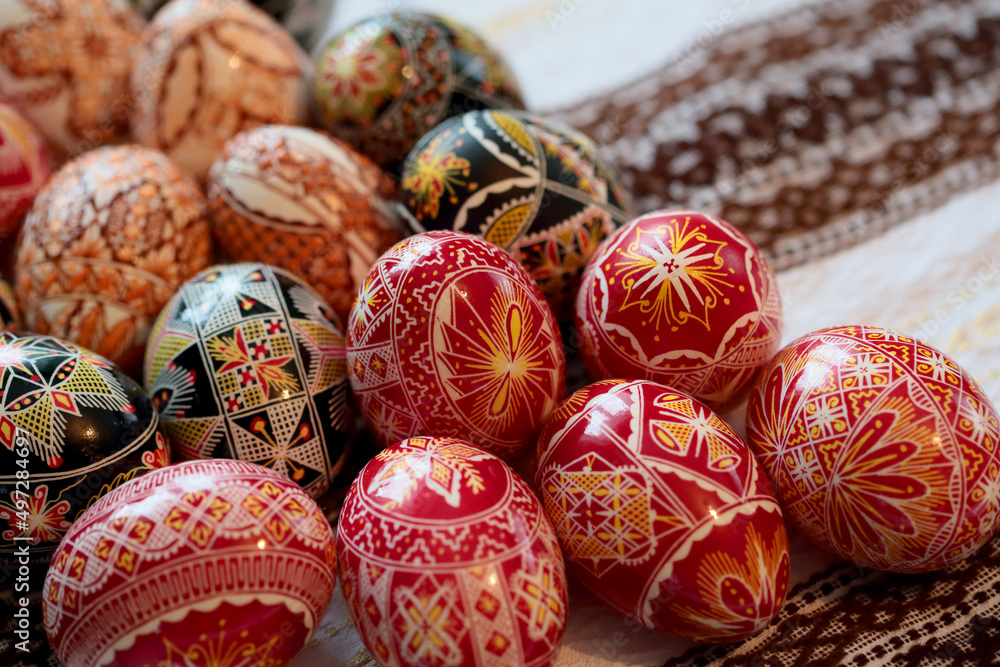 Colorful and traditional hand painted Easter egg from Bucovina, Romania. Colorful and traditional hand painted Easter egg from Bucovina, Romania.