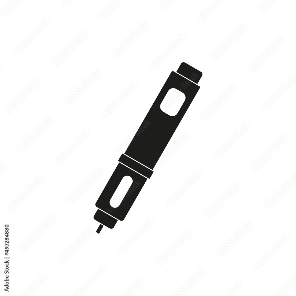 The icon of the insulin syringe. Simple vector illustration on a white background The icon of the insulin syringe. Simple vector illustration on a white background