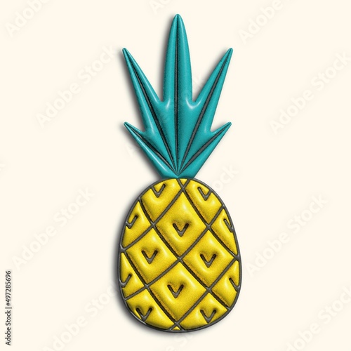3 d pineapple