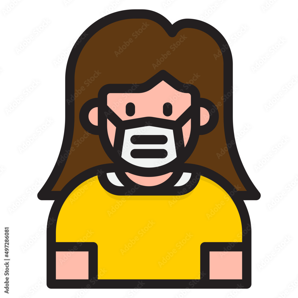 girl color line style icon girl color line style icon