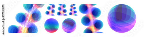 Spiral and sphere. Abstract geometric design. 3d vector illustration made of various overlapping elements. Applicable for banners, placards, posters or flyers.