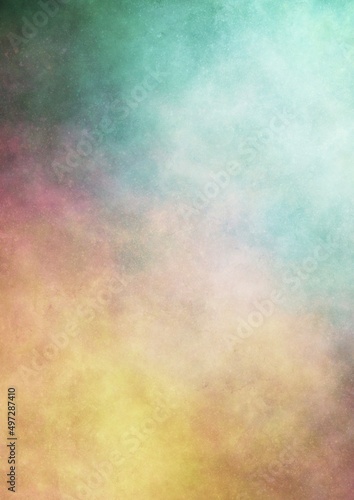 Creative colors backgrounds. Abstract imitation of clouds. Color gradient from green to yellow on a black background. © Natalia