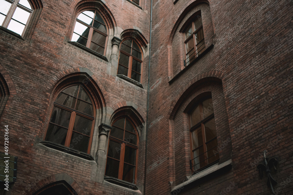 Old building in the old town. Beautiful landmark in the city of Munich, in Germany. Tourist attraction. Old building in the old town. Beautiful landmark in the city of Munich, in Germany. Tourist attraction.