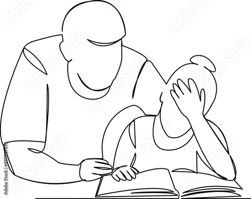 father and daughter do homework