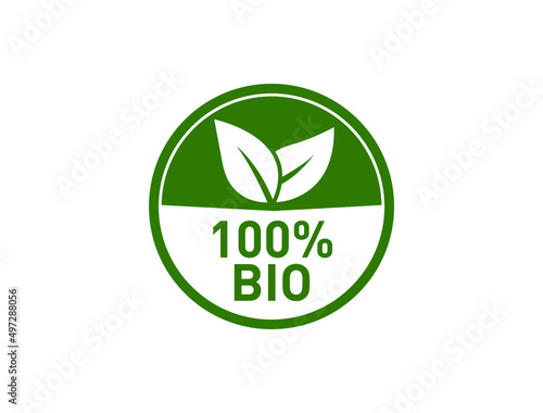 100% bio product icon vector illustration 