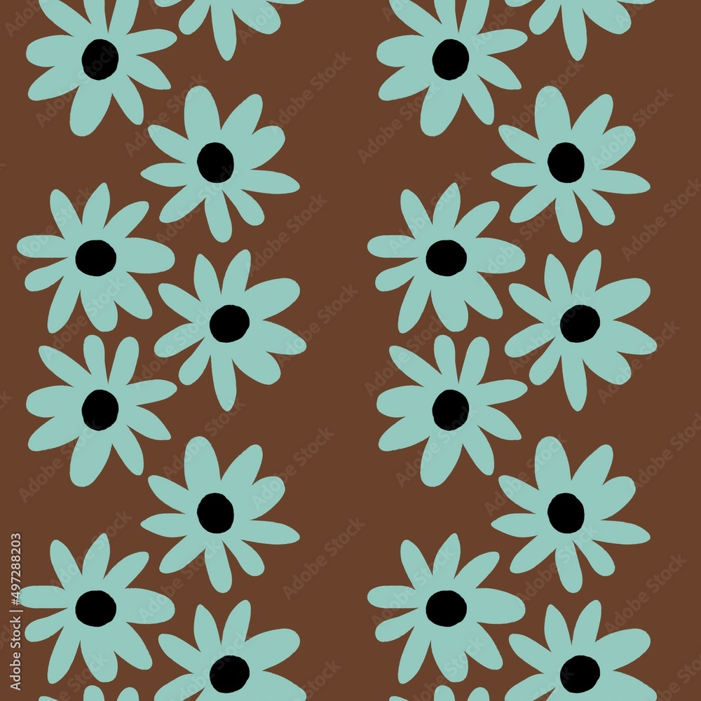 Fototapeta premium Floral seamless flower pattern for fabrics and textiles and packaging and gifts and cards and linens and kids