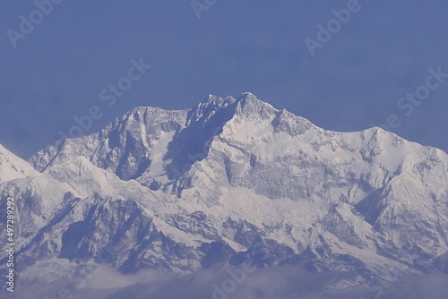 majestic mount kangchenjunga range from lepcha jagat near darjeeling hill station in west bengal  india