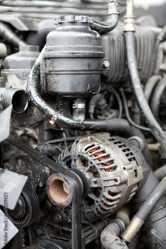 Alternator Current Car Generator and Engine Belt