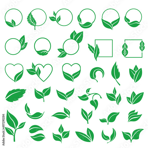 Icon of eco emblem set