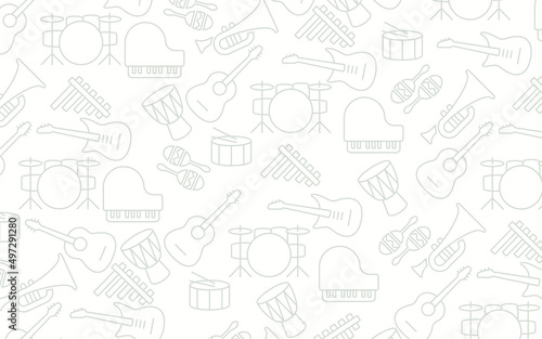 seamless pattern background with musical instrument theme