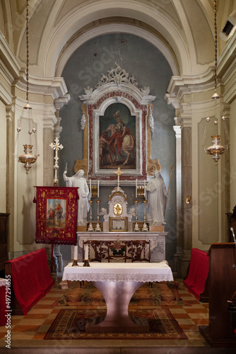 Cathedral of Santa Maria Assunta interior indoors Cividale del Friuli vertical