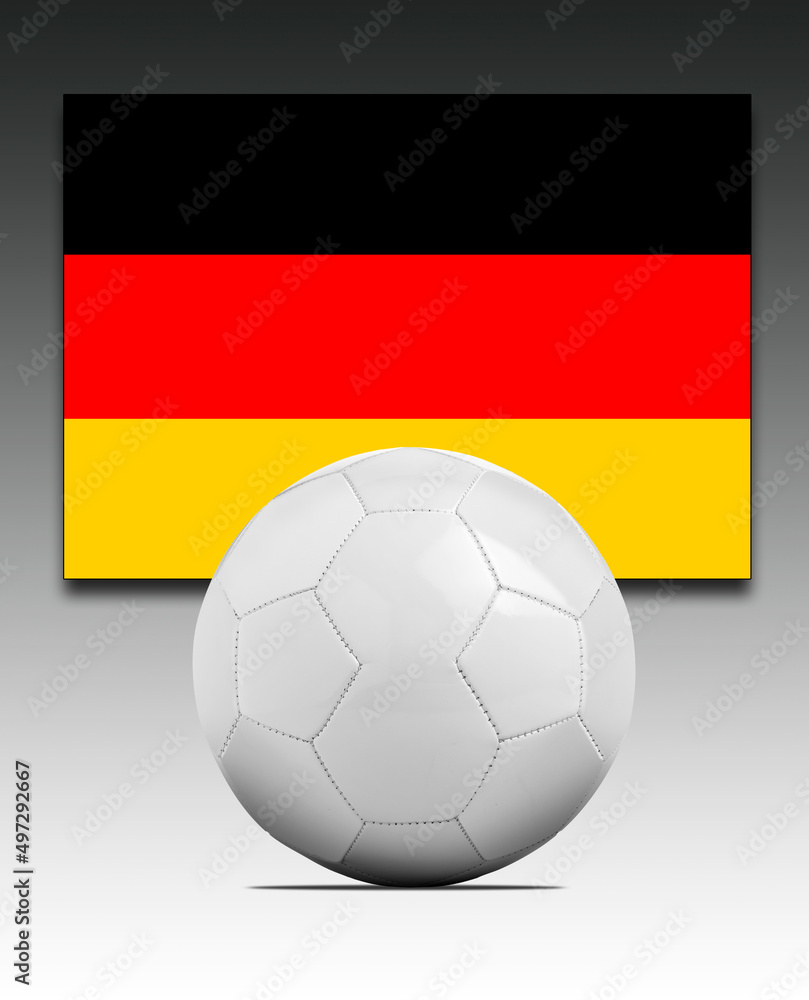 Soccer ball with Germany national team flag.