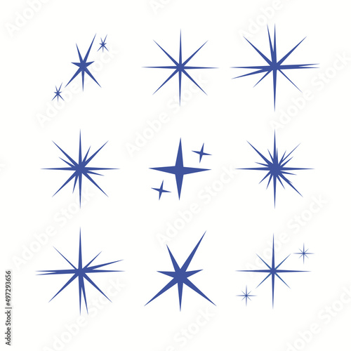Sparkles symbols vector. The set of original vector stars.